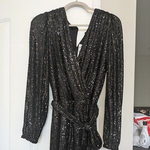 Black Sequin Romper